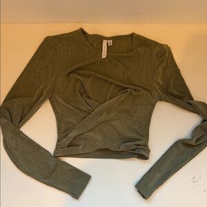 Significant other Olive Green Long Sleeve Women's Top size 4 small